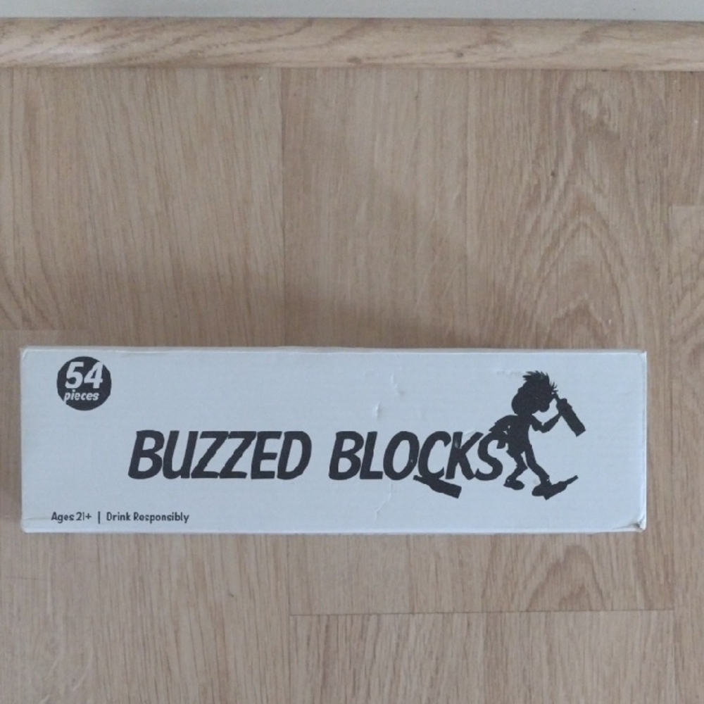 Buzzed Blocks Tower Adult Drinking Game 54 Wooden Blocks  Ages 21+